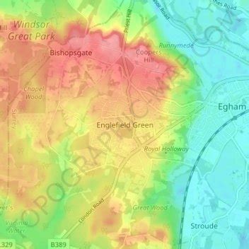 Englefield Green topographic map, elevation, terrain