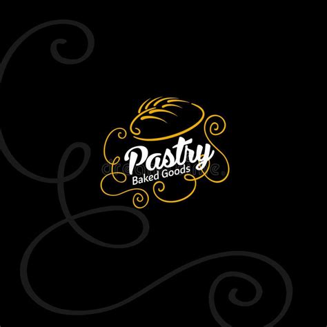 Bakery Logo Pastry Logo. Bread and Spike on Dark Background Stock ...