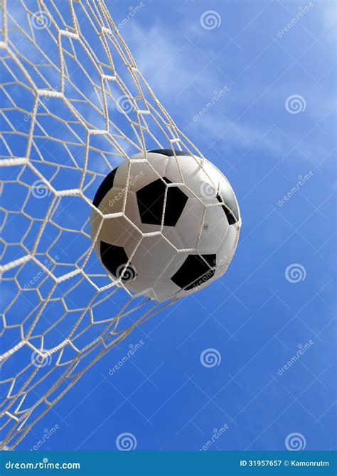 Pallone Da Calcio Nella Rete Immagine Stock Immagine Di Rete