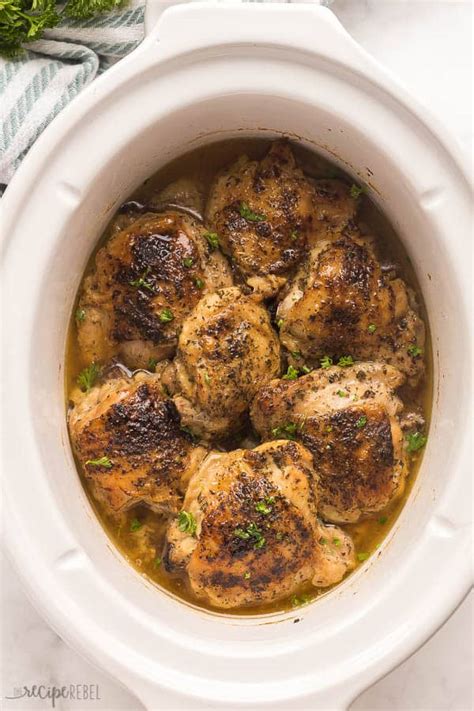 Slow Cooker Chicken Thighs The Recipe Rebel