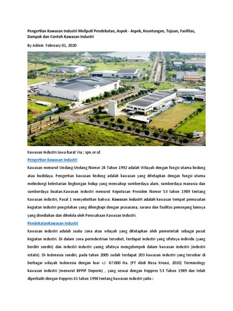 pengertian kawasan industri