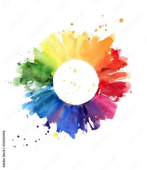 Handmade color wheel, watercolor illustration Stock Illustration ...