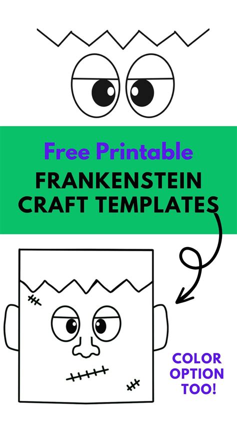 Free Printable Frankenstein Craft And Templates Frankenstein Craft