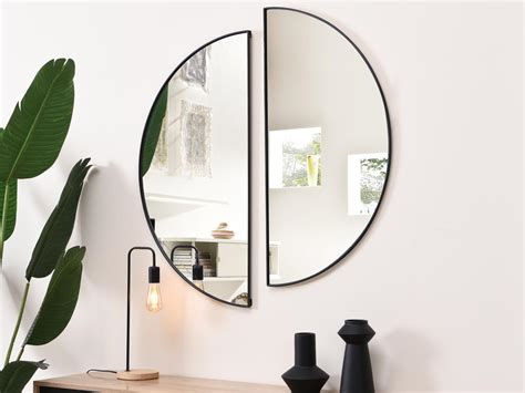 Lot De Miroirs Demi Cercle Design En M Tal L X H Cm Noir