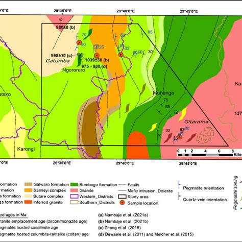 Geological Map Of The Study Area Redrawn After Theunissen Et Al 1991