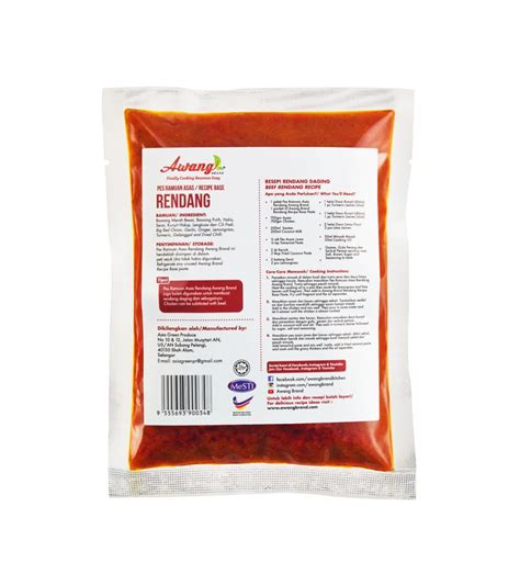 Rendang Recipe Base Paste - Awang Brand