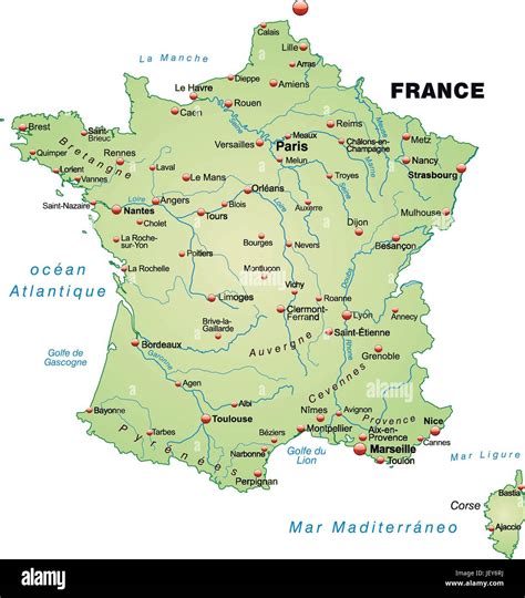 Frankreich Gliederung Grenzen Atlas Karte Karte Der Welt Karte