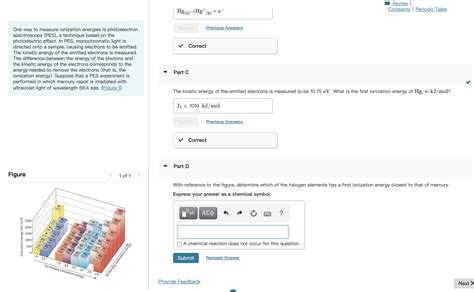 Solved Part D Is Review Hg G Hg Te Constants Periodic Table