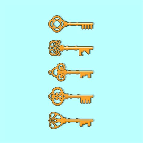 Premium Vector Old Vintage Key Vector Set