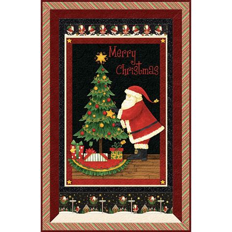 Santas Big Night Fabric Panel Holiday Fabric Panels Christmas