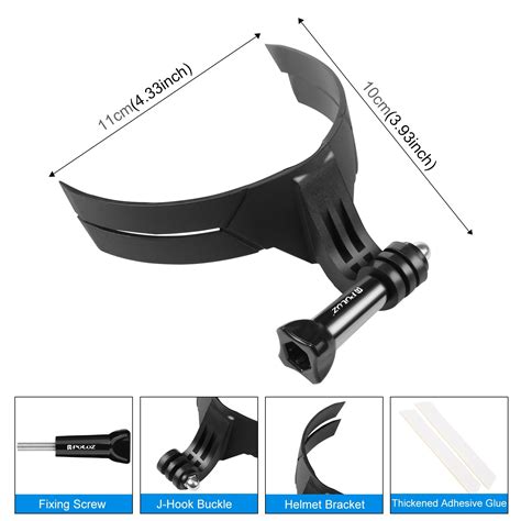 Puluz Bending Action Camera Motorcycle Helmet Chin Mount Black