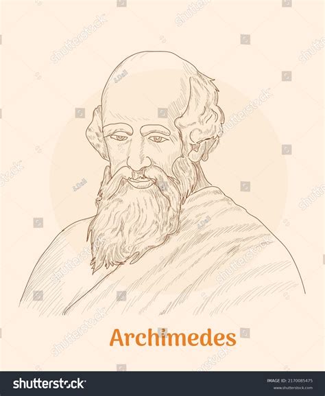 Archimedes Hand Drawing Vector Illustration Royalty Free Stock Vector