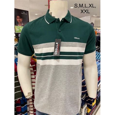 Jual Osella Baju Pria Polo Shirt Garis Hijau Original Shopee Indonesia