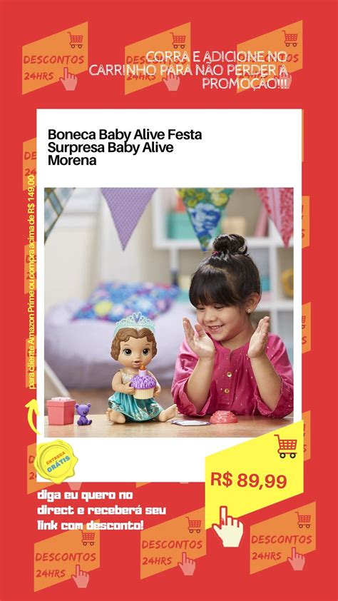 Boneca Baby Alive Festa Surpresa Baby Alive Morena Morena Hasbro