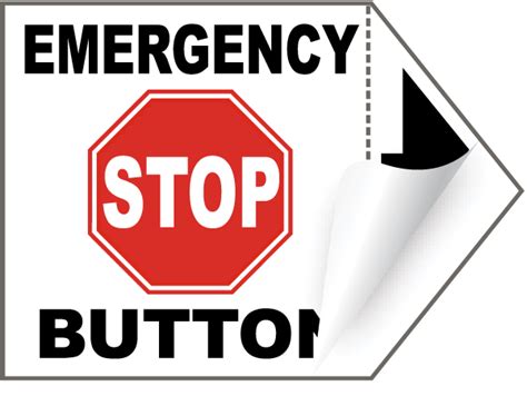 Emergency Stop Button Arrow Label - Claim Your 10% Discount