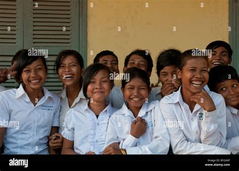 School Children In Elementary School Grades 3 Thru 8 Near Siem Reap In