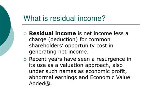 Residual Income Definition