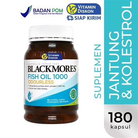 Jual Blackmores Odourless Fish Oil 1000 Bpom Kalbe 180 Caps Suplemen