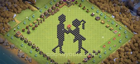 Best Funny Troll Base Th8 With Link Town Hall Level 8 Art Base Copy 17