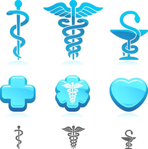 Conjunto de símbolos médicos vector Vector Premium