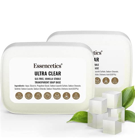 Essencetics 2 LB Ultra Clear Soap Base, Pure Crystal Moldable, Natural ...