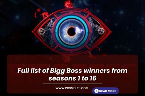 Full List Of Bigg Boss Winners From Seasons 1 To 16