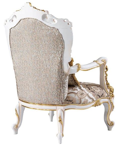 Casa Padrino Luxus Barock Sessel Silber Beige Schwarz Wei Gold