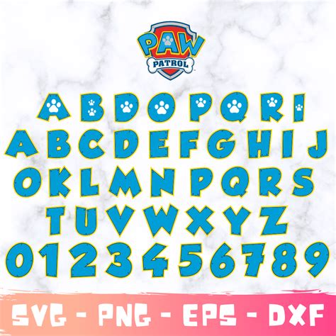 Paw Patrol Font TTF, Paw Patrol Font SVG Cricut, Dog Font Svg, Paw Svg ...