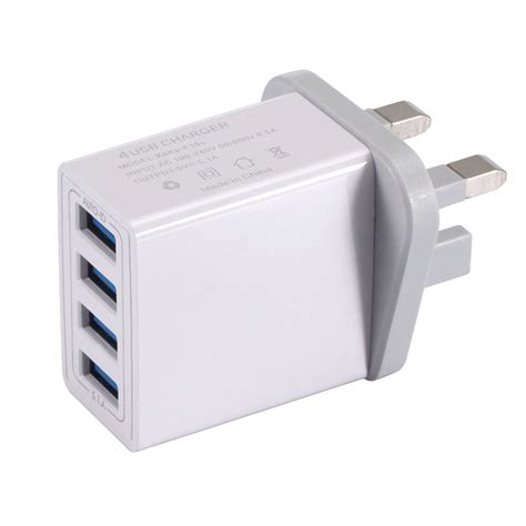 Uk Wall Charger Usb Adapter 4 Muti Port 51a Fast Charging Station