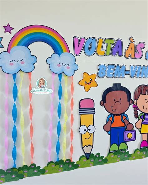 Painel Volta As Aulas Gratuito - Painel volta às aulas: arco-íris - Oficina de Materiais Pedagógicos