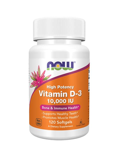 Now Foods Vitamin D3 10000 IU 120 Kapsula