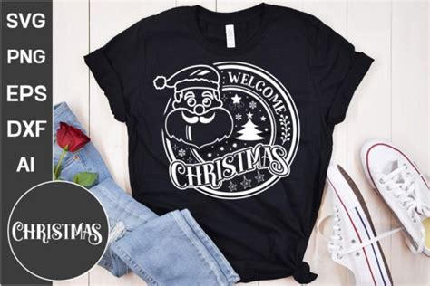 Welcome Christmas Round Sign SVG Graphic by GraphicPicker · Creative ...