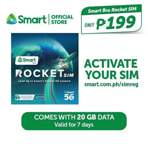 SMART Bro Rocket SIM 199 with 7 Days 20GB Data | Lazada PH