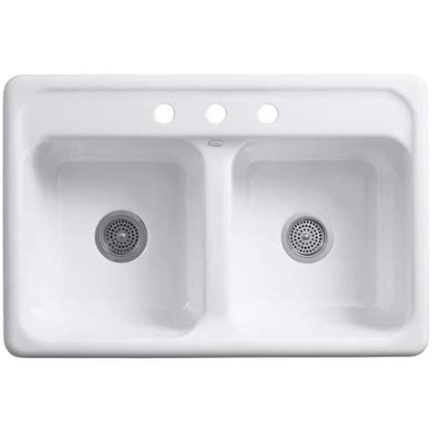 Kohler White Porcelain Double Kitchen Sink – Things In The Kitchen