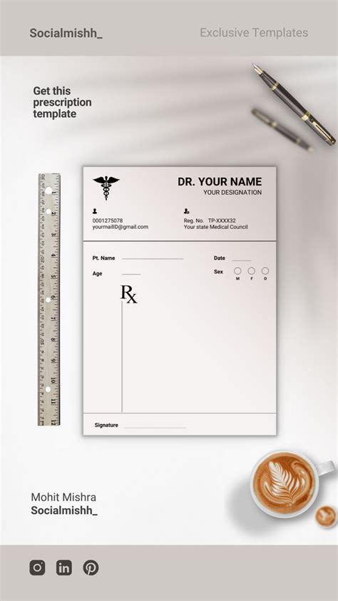 Medical Prescription Template Rx Pad Template Medical Regular