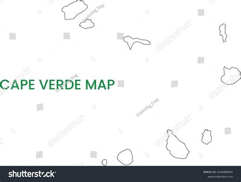 High Detailed Map Of Cape Verde Outline Map Of Royalty Free Stock