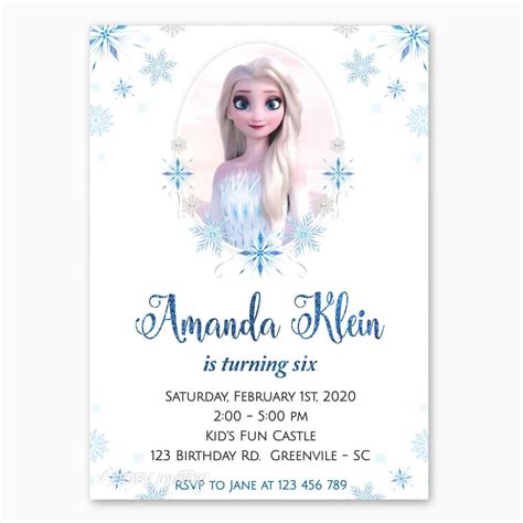 Frozen 2 Elsa Birthday Invitation Easy Inviting