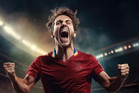 Premium Ai Image Soccer Player Screaming With Joy After Scoring A Goal