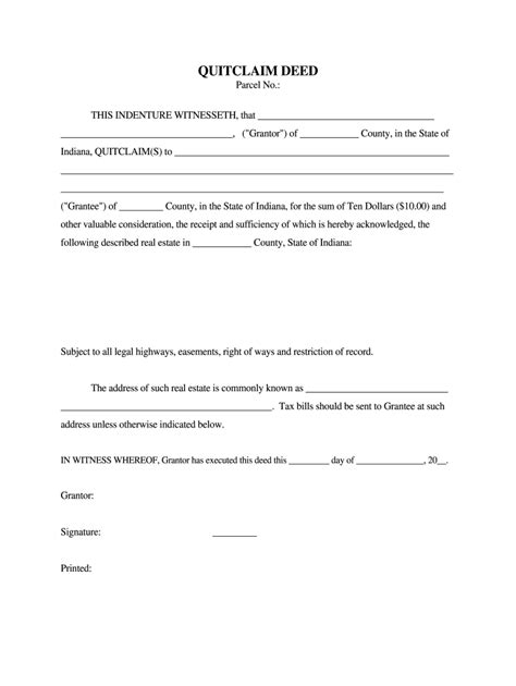 Printable Quitclaim Deed Form