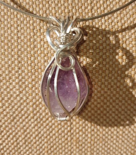 Just Finished Beautiful Raw Uncut Amethyst Crystal Pendant Wire