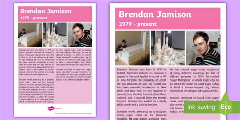 Artist Fact Sheet Brendan Jamison L Enseignant A Fait