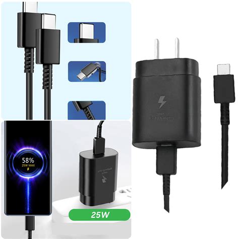 25w Portable Charger Type C To Type C Android Fast Charging Charger Adapter Black