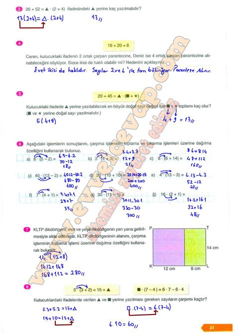 6 Sınıf Matematik Ders Kitabı Cevapları Ata Yayıncılık Sayfa 23