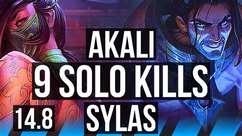 Akali Vs Sylas Mid 9 Solo Kills 47k Dmg 900 Games 17613 Br