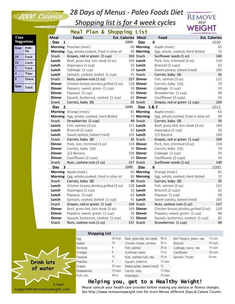 28 Day Weight Loss Diet Meal Plan Weightlosslook