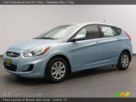 Clearwater Blue Hyundai Accent Gs Door Gray Interior