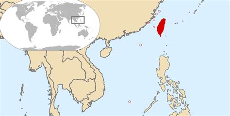 Taiwán ubicación en el mapa del mundo mapa del Mundo que muestra