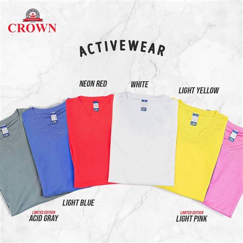 Crown Mens Active Wear V Neck Drifit Shirt Light Colors L Light