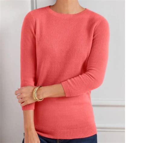 Talbots Sweaters Talbots Audrey Cashmere Sweater Coral Pink Xs