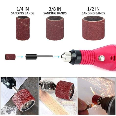 Sanding Drum Set Grit Electric Grinder Sanding Mandrels Power